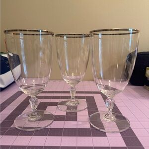 Royal Doulton Oxford Platinum Tea Glass Goblets